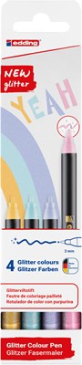 edding 1200 Glitzerstifte 4er Set, Pastellfarben, Rundspitze 3 mm (Art.-Nr.: 4-1200-4-3)