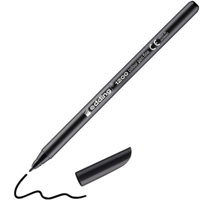 edding 1200 Fasermaler schwarz, Rundspitze 1 mm (Art.-Nr.: 4-1200001)