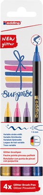 edding 1340 Glitzerstifte 4er Set, Pinselspitze 1-6 mm (Art.-Nr.: 4-1340-4-3)