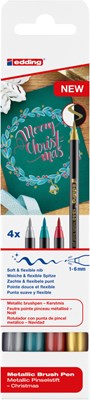 edding 1340 Pinselstift 4er Set sortiert, Pinselspitze 1-3 mm (Art.-Nr.: 4-1340-4)