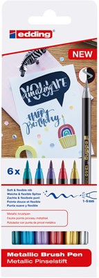 edding 1340 Pinselstift 6er Set sortiert, Pinselspitze 1-3 mm (Art.-Nr.: 4-1340-6)
