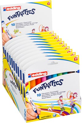 edding 14 FUNTASTICS Kinderfasermaler 10er Set sortiert, Rundspitze 3 mm (Art.-Nr.: 4-14-10)