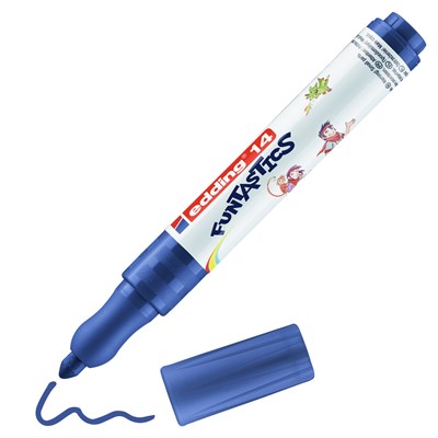 edding 14 FUNTASTICS Kinderfasermaler Blau, Rundspitze 3 mm (Art.-Nr.: 4-14003)