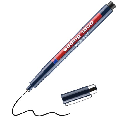 edding 1800 Präzisionsfeinschreiber schwarz, Kunststoffspitze 0,5 mm (Art.-Nr.: 4-180005001)