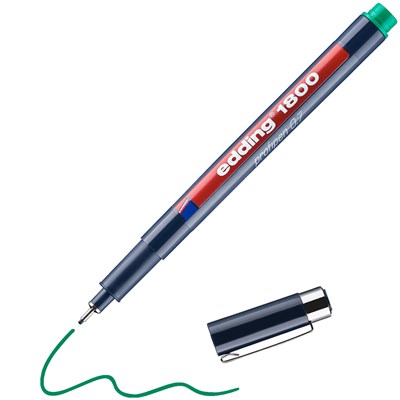 edding 1800 Präzisionsfeinschreiber grün, Kunststoffspitze 0,7 mm (Art.-Nr.: 4-180007004)