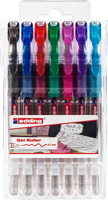 edding 2185 Gelroller 7er Set sortiert Standard, Rollerspitze 0,7 mm (Art.-Nr.: 4-2185-7099)