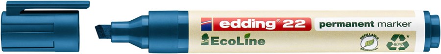 edding 22 EcoLine Permanentmarker blau, Keilspitze 1-5 mm (Art.-Nr.: 4-22003)