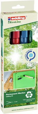 edding 25 EcoLine Permanentmarker 4er Set sortiert, Rundspitze 1 mm (Art.-Nr.: 4-25-4)