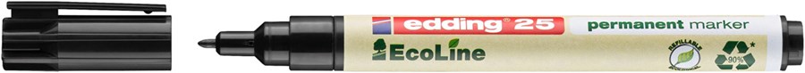 edding 25 EcoLine Permanentmarker schwarz, Rundspitze 1 mm (Art.-Nr.: 4-25001)
