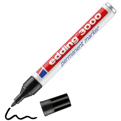 edding 3000 Permanentmarker schwarz, Rundspitze 1,5-3 mm (Art.-Nr.: 4-3000001)