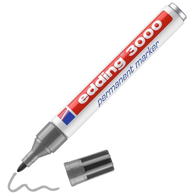 edding 3000 Permanentmarker grau, Rundspitze 1,5-3 mm (Art.-Nr.: 4-3000012)