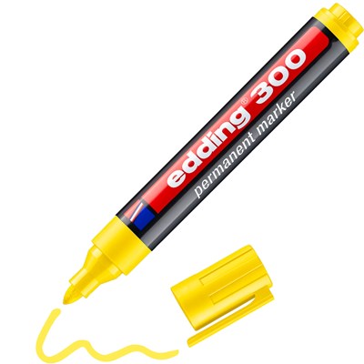 edding 300 Permanentmarker gelb, Rundspitze 1,5-3 mm (Art.-Nr.: 4-300005)