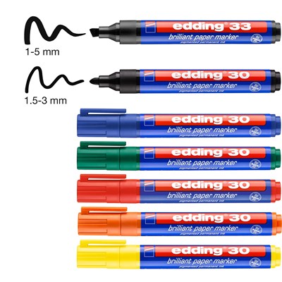 edding 30/33 Flipchart Kit 7er Set sortiert (33: 001, 30: 001-006) (Art.-Nr.: 4-3033-7)