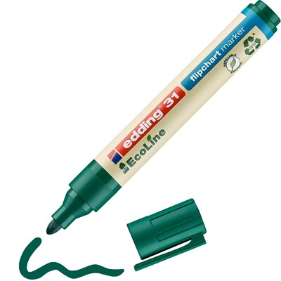 edding 31 EcoLine Flipchartmarker grün, Rundspitze 1,5-3 mm (Art.-Nr.: 4-31004)