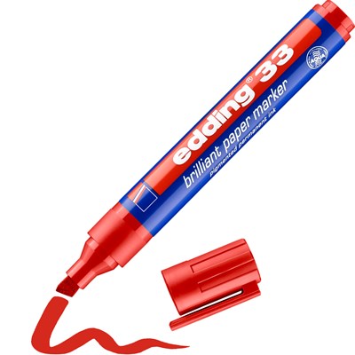 edding 33 Brilliant-Papiermarker rot, Keilspitze 1-5 mm (Art.-Nr.: 4-33002)