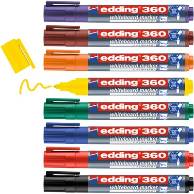 edding 360 Whiteboardmarker 8er Set sortiert, Rundspitze 1,5-3 mm (Art.-Nr.: 4-360-8)
