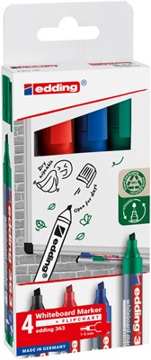 edding 363 Whiteboardmarker 4er Set sortiert, Keilspitze 1-5 mm (Art.-Nr.: 4-363-4-2)