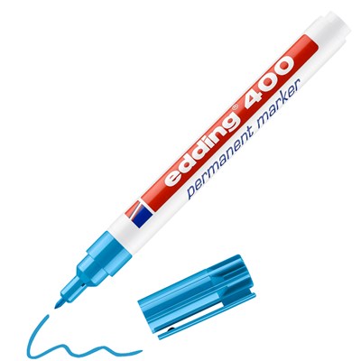 edding 400 Permanentmarker hellblau, Rundspitze 1 mm (Art.-Nr.: 4-400010)