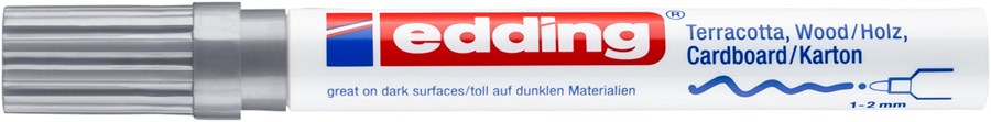 edding 4040 Mattlackmarker silber, Rundspitze 1-2 mm (Art.-Nr.: 4-4040054)