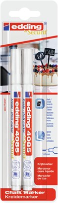 edding 4085 Kreidemarker 2er Set weiß, Rundspitze 1-2 mm (Art.-Nr.: 4-4085-2-1049)