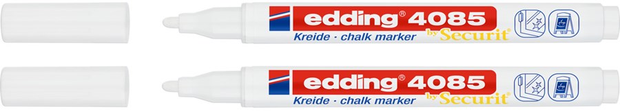 edding 4085 Kreidemarker 2er Set weiß, Rundspitze 1-2 mm (Art.-Nr.: 4-4085-2-1049)