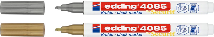 edding 4085 Kreidemarker 2er Set gold/silber, Rundspitze 1-2 mm (Art.-Nr.: 4-4085-2-15354)