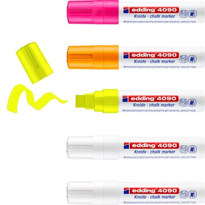 edding 4090 Kreidemarker 5er Set, Keilspitze 4-15 mm (Art.-Nr.: 4-4090-5999)