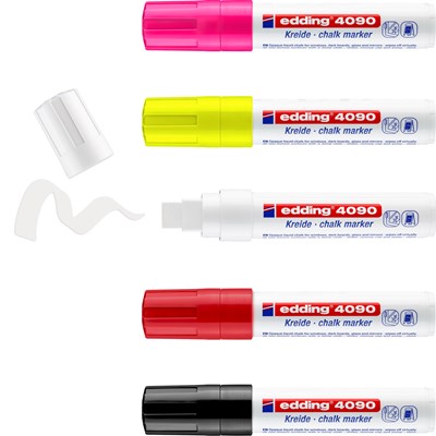 edding 4090 Kreidemarker 5er Set, Keilspitze 4-15 mm (Art.-Nr.: 4-4090999)
