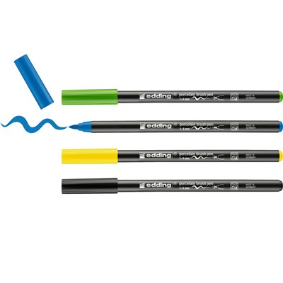 edding 4200 Porzellanpinselstift 4er Set cool, Pinselspitze 1-4 mm (Art.-Nr.: 4-4200-4-1099)