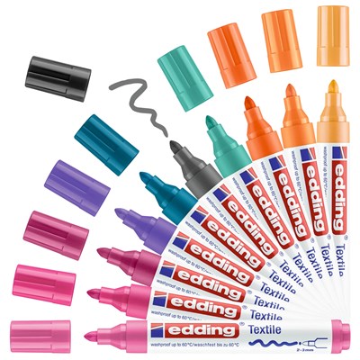 edding 4500 Textilmarker 10er Set trend sortiert, Rundspitze 2-3 mm (Art.-Nr.: 4-4500099)