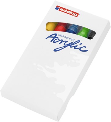 edding 5100 Acrylmarker medium 5er Set sortiert basic, Rundspitze 2-3 mm (Art.-Nr.: 4-5100-5)