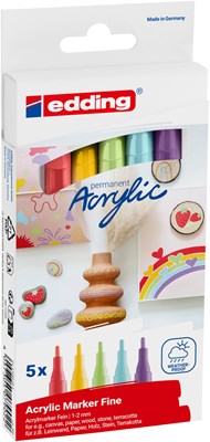 edding 5300 Acrylmarker fein 5St Set Regenbogen, Rundspitze 1-2 mm (Art.-Nr.: 4-5300-5S-2)