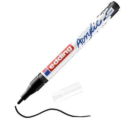 edding 5300 Acrylmarker fein schwarz, Rundspitze 1-2 mm (Art.-Nr.: 4-5300901)