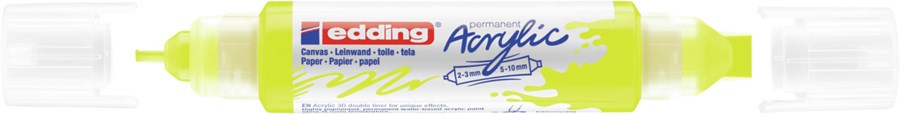 edding 5400 Acryl 3D Double Liner neongelb, Tubenspitze 2-3 mm + 5-10 mm (Art.-Nr.: 4-5400065)