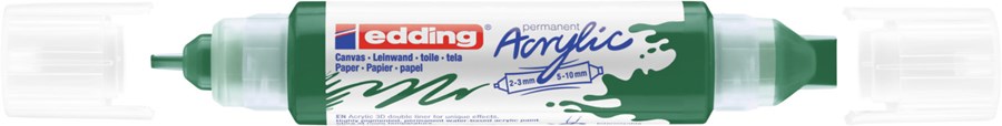 edding 5400 Acryl 3D Double Liner moosgrün, Tubenspitze 2-3 mm + 5-10 mm (Art.-Nr.: 4-5400904)