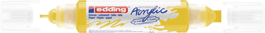 edding 5400 Acryl 3D Double Liner verkehrsgelb, Tubenspitze 2-3 mm + 5-10 mm (Art.-Nr.: 4-5400905)