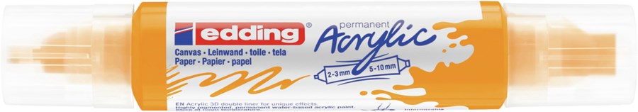 edding 5400 Acryl 3D Double Liner sonnengelb, Tubenspitze 2-3 mm + 5-10 mm (Art.-Nr.: 4-5400906)
