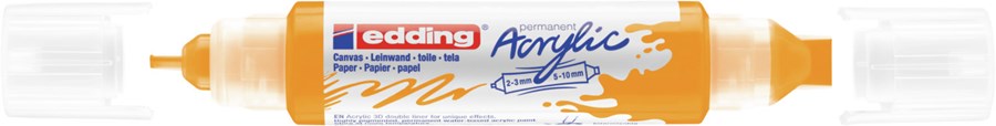 edding 5400 Acryl 3D Double Liner sonnengelb, Tubenspitze 2-3 mm + 5-10 mm (Art.-Nr.: 4-5400906)
