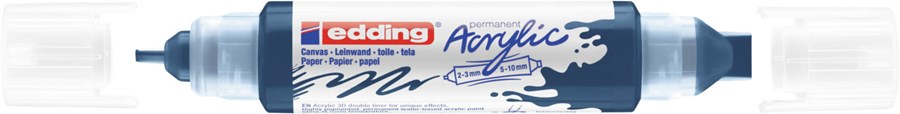 edding 5400 Acryl 3D Double Liner elegant nachtblau, Tubenspitze 2-3 mm + 5-10 mm (Art.-Nr.: 4-5400933)