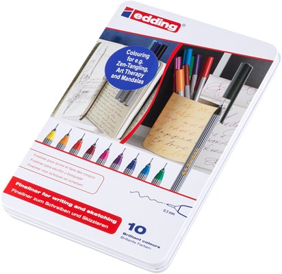 edding 55 Fineliner 10er Set sortiert, Kunststoffspitze 0,3 mm (Art.-Nr.: 4-55-10)