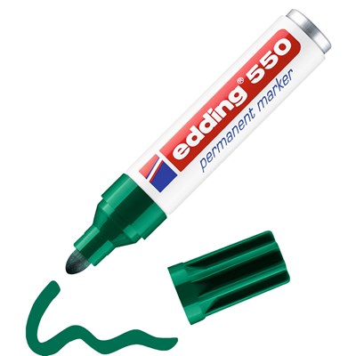 edding 550 Permanentmarker grün, Rundspitze 3-4 mm (Art.-Nr.: 4-550004)