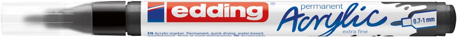 edding 5500 Acrylmarker extra fein tiefschwarz matt, Rundspitze 0,7-1 mm (Art.-Nr.: 4-5500901)