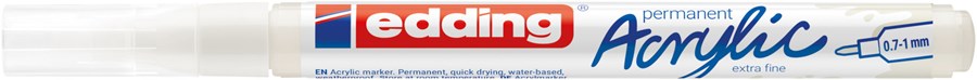 edding 5500 Acrylmarker extra fein verkehrsweiß matt, Rundspitze 0,7-1 mm (Art.-Nr.: 4-5500922)