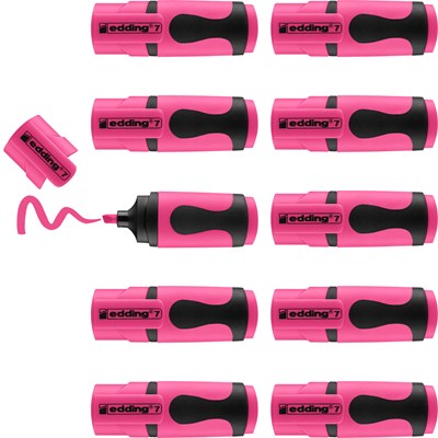 edding 7 Textmarker neonrosa 10er Pack, Keilspitze 1-3 mm (Art.-Nr.: 4-7-10069)