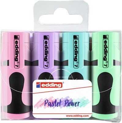 edding 7 Textmarker 4er Set sortiert, Keilspitze 1-3 mm (Art.-Nr.: 4-7-4099)