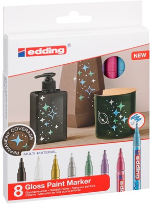 edding 751 creative Glanzlack-Marker 8er Set metallic, Rundspitze 1-2 mm (Art.-Nr.: 4-751-8-999)