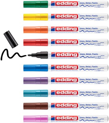 edding 751 creative Glanzlack-Marker 10er Set sortiert, Rundspitze 1-2 mm (Art.-Nr.: 4-751-9-999)