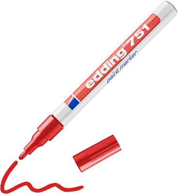 edding 751 Lackmarker rot, Rundspitze 1-2 mm (Art.-Nr.: 4-751002)