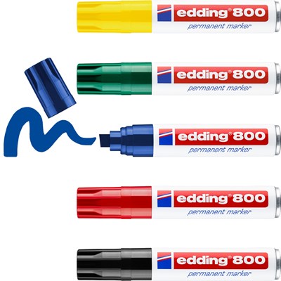 edding 800 Permanentmarker 5er Set sortiert, Keilspitze 4-12 mm (Art.-Nr.: 4-800999)