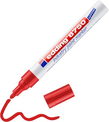 edding 8750 Industrie Lackmarker rot, Rundspitze 2-4 mm (Art.-Nr.: 4-8750002)